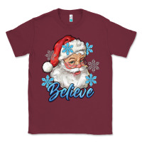 Burgundy santa blue believe Classic Tee - RanaPortraitStore