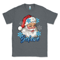 Charcoal Heather santa blue believe Classic Tee - RanaPortraitStore