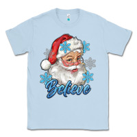 Dusty Blue santa blue believe Classic Tee - RanaPortraitStore