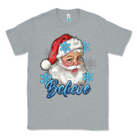 Heather Grey santa blue believe Classic Tee - RanaPortraitStore