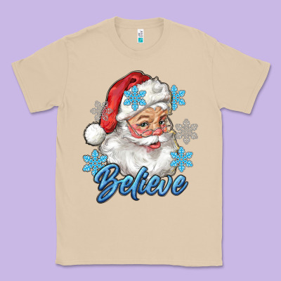 Santa Blue Believe Classic Tee Designed By Ranaportraitstore