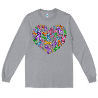 Heather Grey cancer ribbon heart Long Sleeve Tee - AdoDesignShop