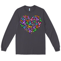 Smoke cancer ribbon heart Long Sleeve Tee - AdoDesignShop