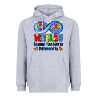 Heather Grey autism infinity seeing the world differently Heavyweight Hoodie - JahusDesignShop
