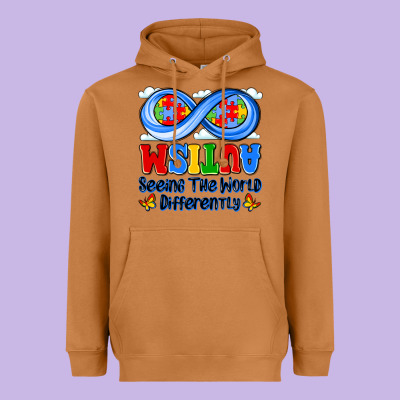 Autism Infinity Seeing The World Differently Heavyweight Hoodie Designed By Jahusdesignshop