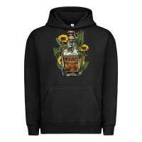 Pigment Black western whiskey bottle Urban Hoodie - NancyCooperArtShop