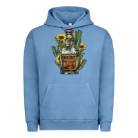 Pigment Pebble Blue western whiskey bottle Urban Hoodie - NancyCooperArtShop