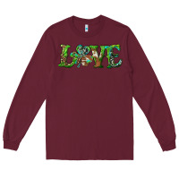 Burgundy love with shamrock Long Sleeve Tee - RanaPortraitStore