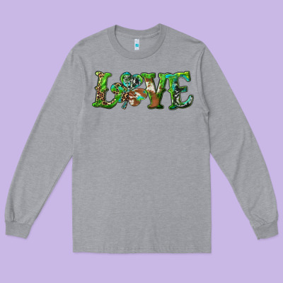 Long Sleeve Tee love with shamrock