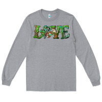 Heather Grey love with shamrock Long Sleeve Tee - RanaPortraitStore