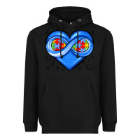 Black infinity heart autism awareness Heavyweight Hoodie - JahusDesignShop