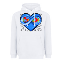 White infinity heart autism awareness Heavyweight Hoodie - JahusDesignShop