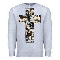 Heather Grey cowhide cross Premium Sweatshirt - JahusDesignShop