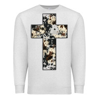 Oatmeal Heather cowhide cross Premium Sweatshirt - JahusDesignShop