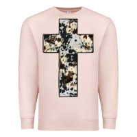 Pale Pink cowhide cross Premium Sweatshirt - JahusDesignShop