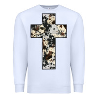 White cowhide cross Premium Sweatshirt - JahusDesignShop