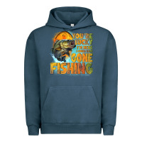 Pigment Midnight Navy youre lucky im here i could have gone fishing Urban Hoodie - NancyCooperArtShop