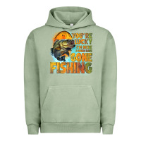 Pigment Oil Green youre lucky im here i could have gone fishing Urban Hoodie - NancyCooperArtShop