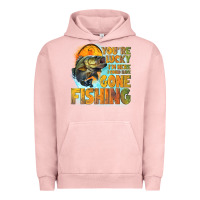 Pigment Salmon youre lucky im here i could have gone fishing Urban Hoodie - NancyCooperArtShop