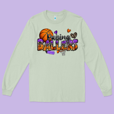Raising Ballers Basketball Long Sleeve Tee Designed By Zillion Design Studio
