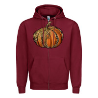 Burgundy leopard pumpkin Zipper Hoodie - RanaPortraitStore