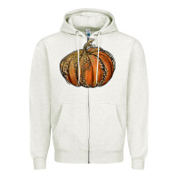 Oatmeal Heather leopard pumpkin Zipper Hoodie - RanaPortraitStore