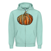 Seafoam leopard pumpkin Zipper Hoodie - RanaPortraitStore