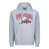 Heather Grey volleyball mom Premium Hoodie - MaliasSmallBusiness