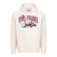 Pale Pink volleyball mom Premium Hoodie - MaliasSmallBusiness