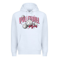 White volleyball mom Premium Hoodie - MaliasSmallBusiness