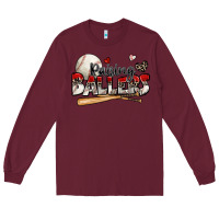 Burgundy raising ballers baseball Long Sleeve Tee - Zillion Design Studio