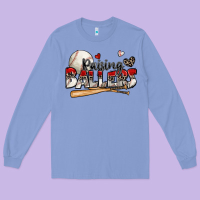Raising Ballers Baseball Long Sleeve Tee Designed By Zillion Design Studio