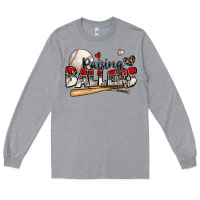 Heather Grey raising ballers baseball Long Sleeve Tee - Zillion Design Studio