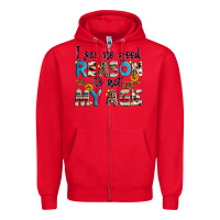 Red i see no good reason to act my age Zipper Hoodie - Zillion Design Studio