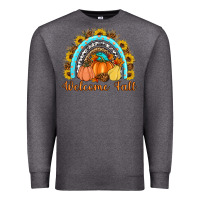 Charcoal Heather Welcome Fall Rainbow Premium Sweatshirt - Artiststas