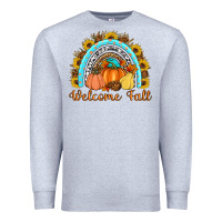 Heather Grey Welcome Fall Rainbow Premium Sweatshirt - Artiststas