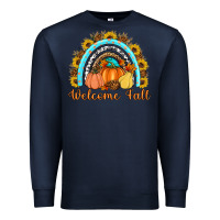 Navy Welcome Fall Rainbow Premium Sweatshirt - Artiststas
