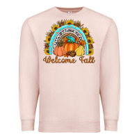 Pale Pink Welcome Fall Rainbow Premium Sweatshirt - Artiststas