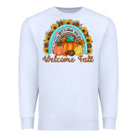 White Welcome Fall Rainbow Premium Sweatshirt - Artiststas