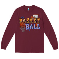 Burgundy basketball Long Sleeve Tee - texasbilliewilder