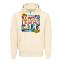 Sandshell caution i really don't care Zipper Hoodie - Zillion Design Studio