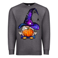Charcoal Heather witch gnome with pumpkin Premium Sweatshirt - BundleAndBundleShop