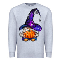 Heather Grey witch gnome with pumpkin Premium Sweatshirt - BundleAndBundleShop