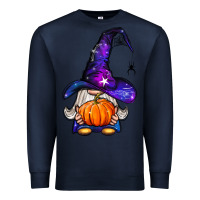 Navy witch gnome with pumpkin Premium Sweatshirt - BundleAndBundleShop