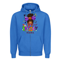Halloween Afro Messy Bun Spooky Mama Zipper Hoodie | Teevron