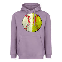 Lavender half baseball softball Heavyweight Hoodie - JahusDesignShop