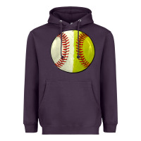 Plum half baseball softball Heavyweight Hoodie - JahusDesignShop