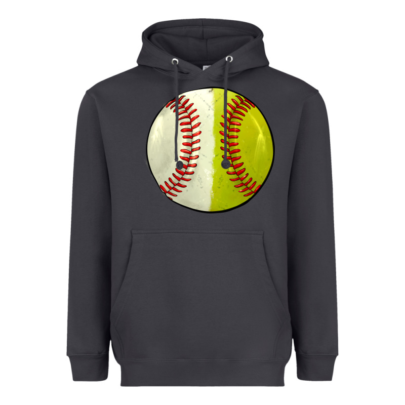 Half Baseball Softball Heavyweight Hoodie by JahusDesignShop | Teevron
