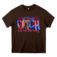 Chocolate Brown boom bitch get out the way Heavy Core Tee - CowhideDigitalArt