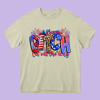 Boom Bitch Get Out The Way Heavy Core Tee Designed By Cowhidedigitalart